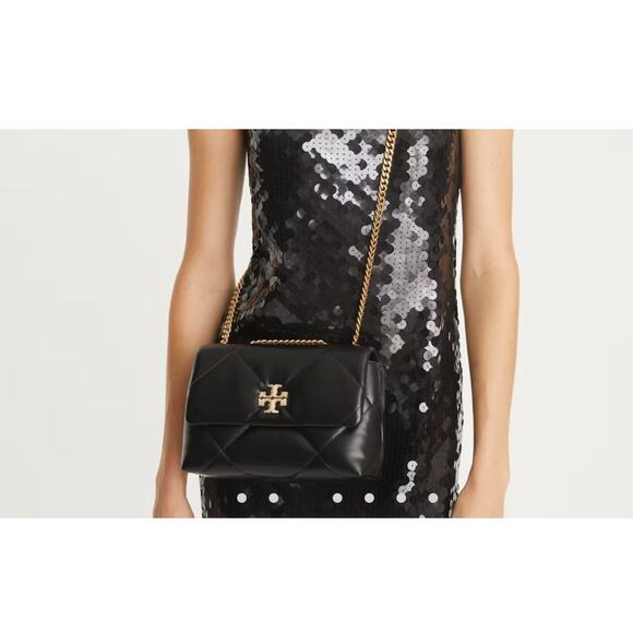 Tory Burch Kira Diamond Quilt Pave Concertible Shoulder Dust Bag OS NWT - Picture 4 of 12